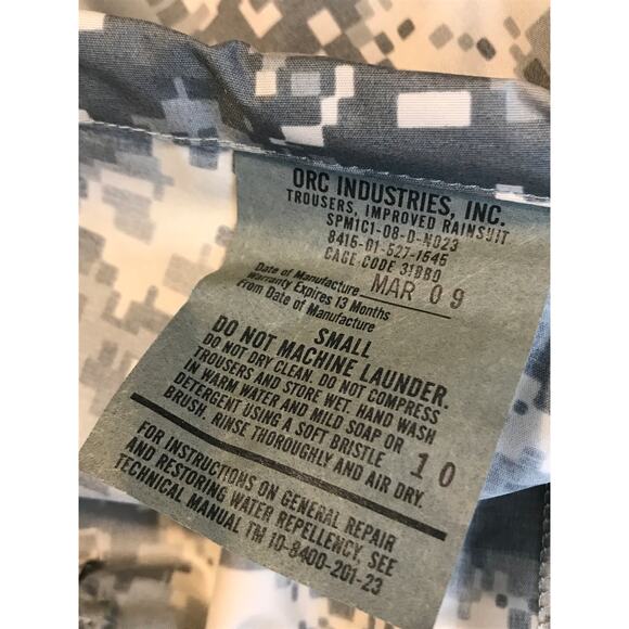 ORC Industries Digital Camo Print Rain Suit Pants Size S - Picture 7 of 7
